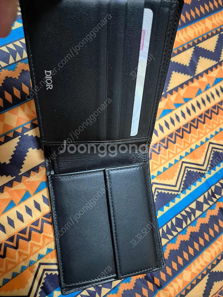 디올 오블리크 자카드 컴팩트 반지갑 팜--1