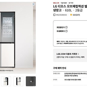 LG 디오스 노크온 냉장고 빌트인 타입