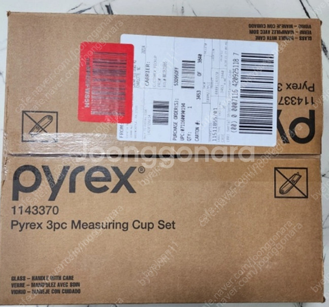 Pyrex 유리 계량컵 세트 투명 3피스 전자레인지&오...--0