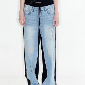 (택 ㅇ 새상품) openyy stitch front jean 오픈와이와이 한소희바지