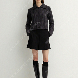 LE 르 inverted pleat mini skirt (black) M사이즈 새상품