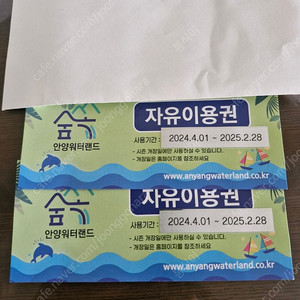 안양 워터랜드 이용권 2매