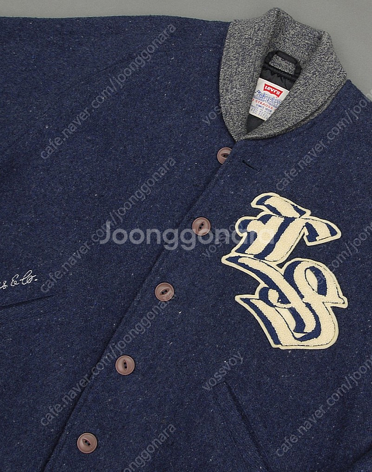 리바이스 90's 울블렌딩 숄카라 레터맨 버튼 바시티자켓 L 100~105 LVC 버즈릭슨 웨어하우스 풀카운트 빈티...--5