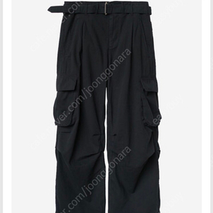 폴리테루 belted cargo pants 1.2v - black (1size)