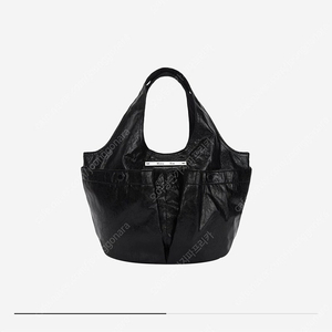 Matin Kim Double Pocket Wrinkle Tote Bag Black 마뗑킴 더블 포켓 링클 토트백 블랙 택미포 10만원