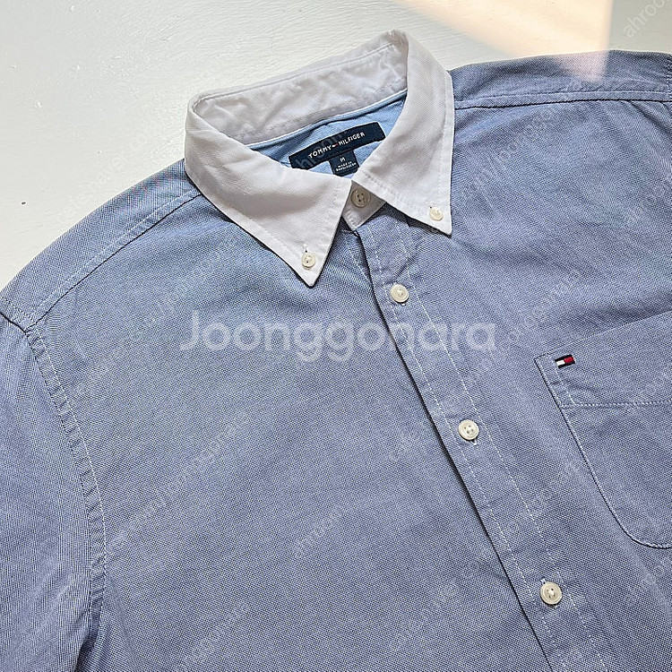 타미힐피거 옥스퍼드 100s 2ply 셔츠 M--4