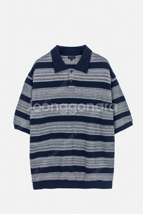 [구해요]고낙 스트라이프 폴로 블랙/네이비 size:S--0