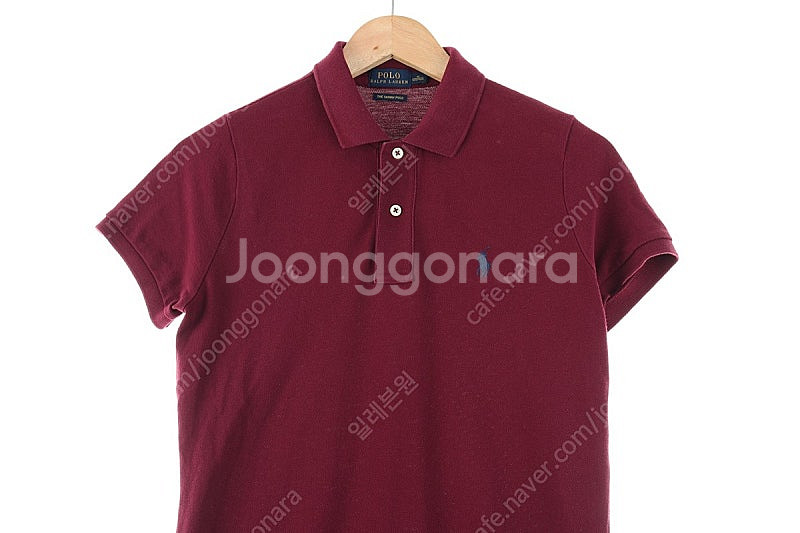 W(M) 폴로 랄프로렌 반팔 카라 티셔츠 버건디 면 기...--2