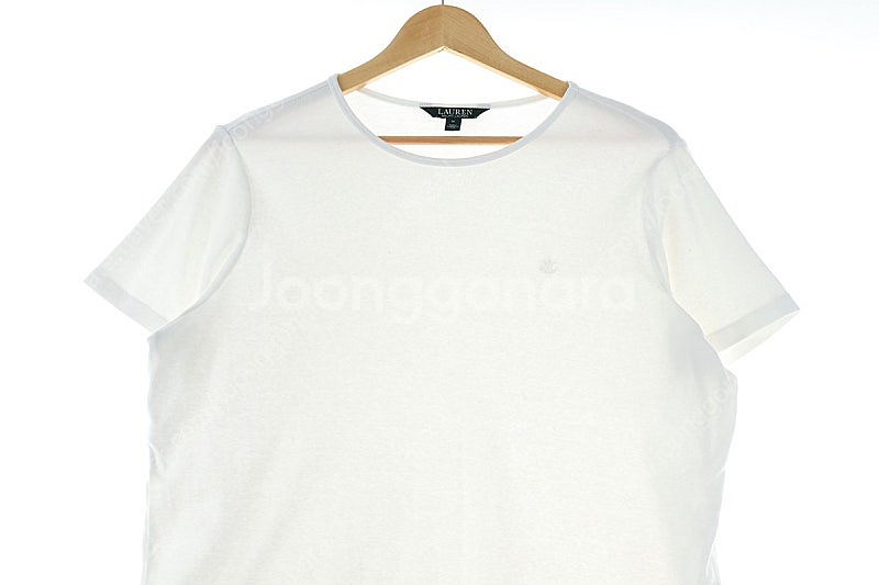 W(XL) 폴로 랄프로렌 반팔 티셔츠 화이트 면 무지 ...--1