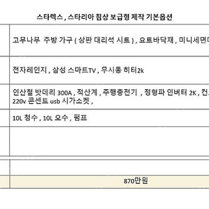 870만원 스타렉스캠핑카