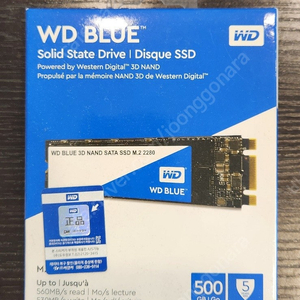 미개봉 새상품입니다 ) WD BLUE 3D NAND SATA SSD M.2 2280, WDS500G2B0B, 500GB