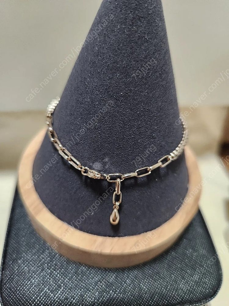 14k 리얼화이트 2mm꼬냨다이아 테니스 팔찌 이미지