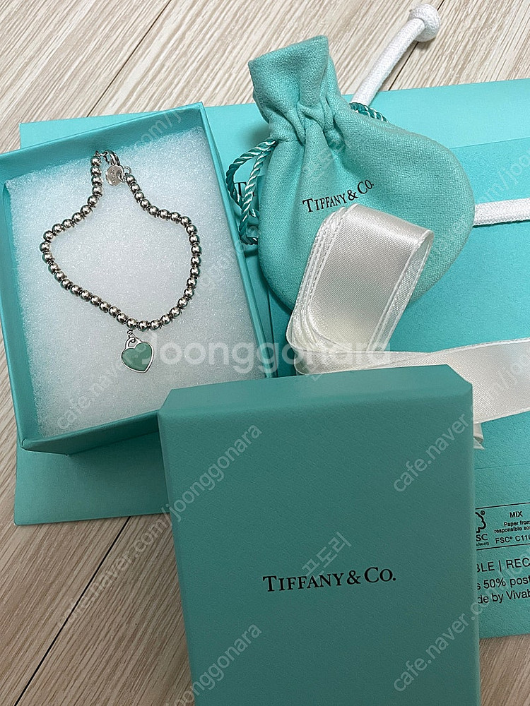리턴 투 티파니 티파니 블루 하트 태그 비드 브레이슬릿--0