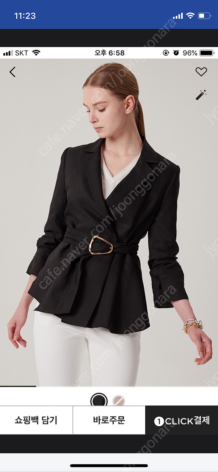 타임 벨티드 셔링 자켓--4