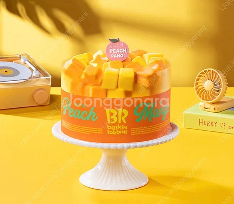 베스킨라빈스 피치망고 요거팡 아이스크림케이크--0