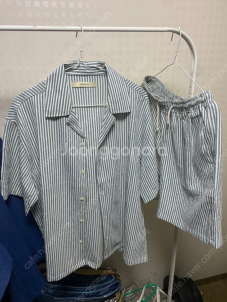 하프크라이즈 시어서커 리조트 스트라이프 셋업--0