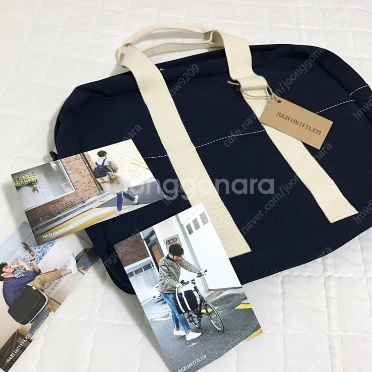 마지언타이틀 am bag(네이비 에크루) 팝니다.--3