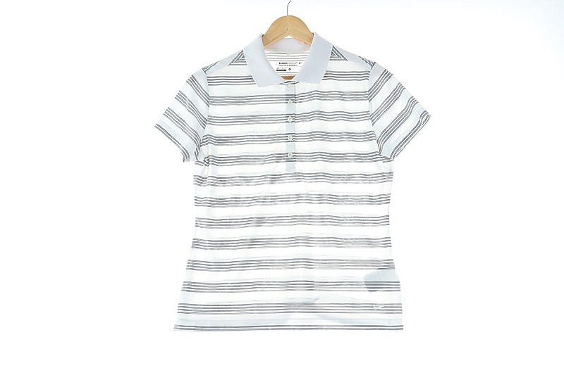 W(XL) 나이키 반팔 카라 티셔츠 화이트 골프 스트라...--1