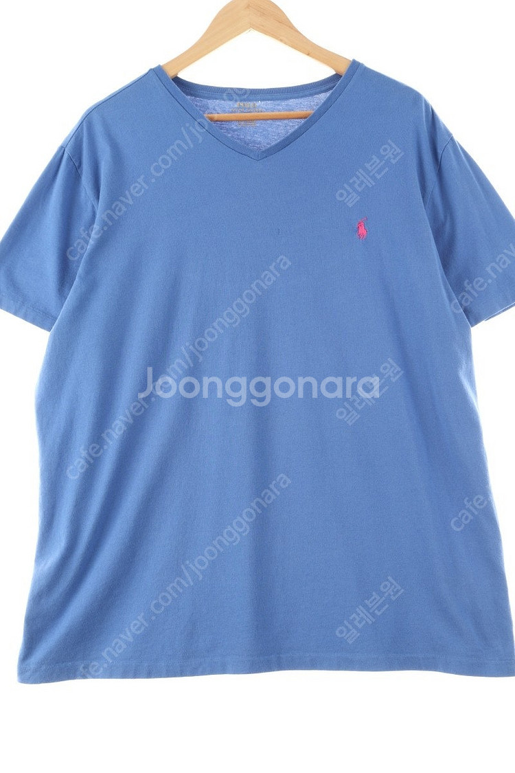 (XL) 폴로 랄프로렌 반팔 티셔츠 작은데미지 블루 면--0