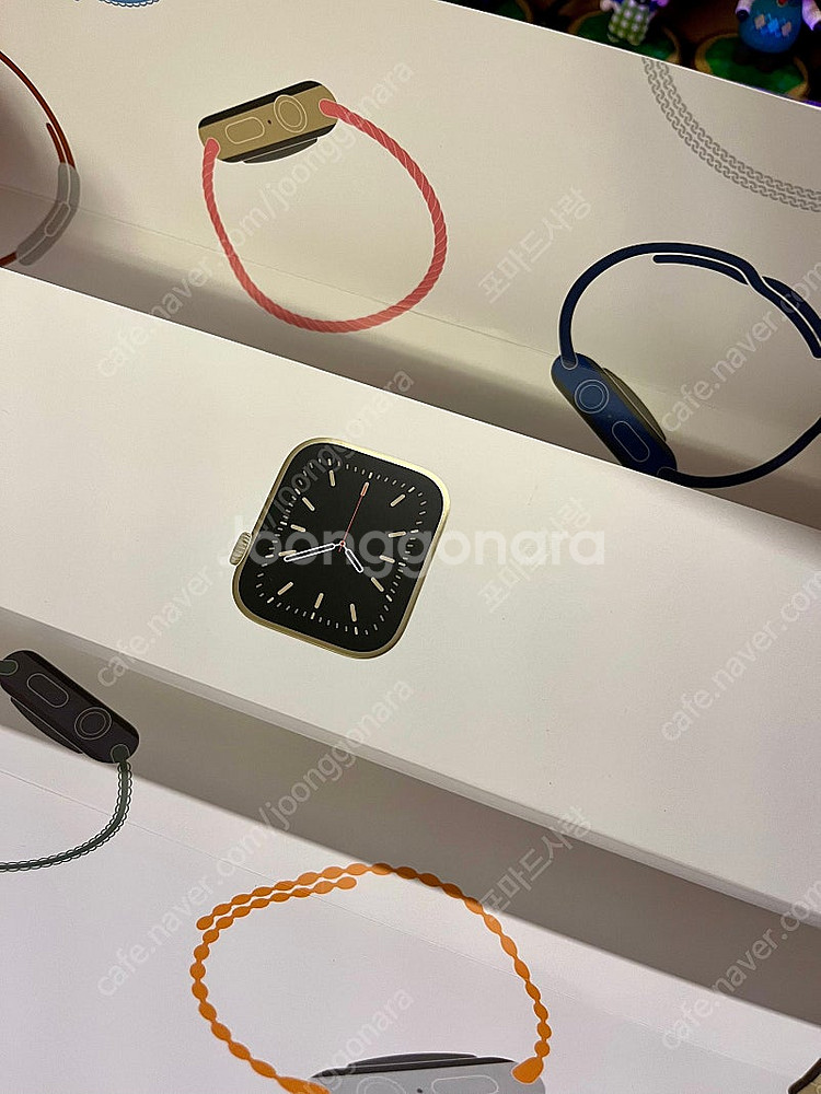 급처분) 애플워치 6 44mm 정품 스테인리스 골드 박...--2