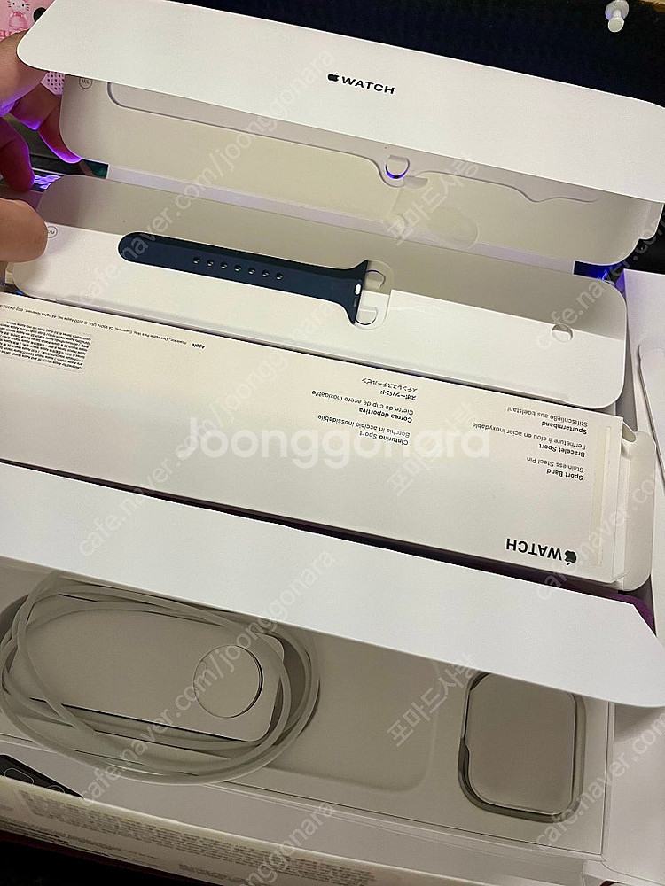 급처분) 애플워치 6 44mm 정품 스테인리스 골드 박...--3