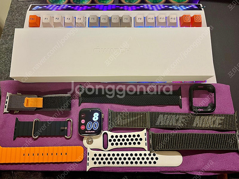 급처분) 애플워치 6 44mm 정품 스테인리스 골드 박...--8