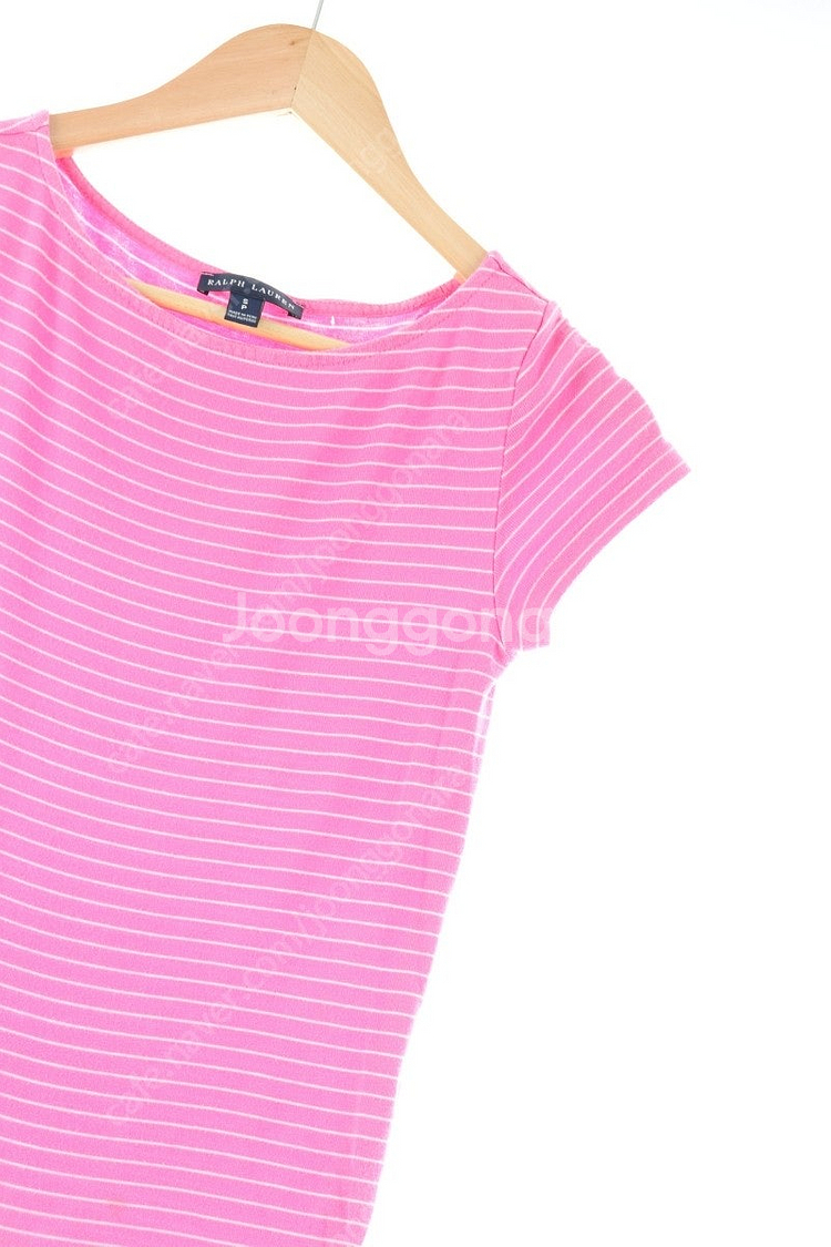 W(S) 폴로 랄프로렌 반팔 티셔츠 데미지 핑크 슬림핏--0