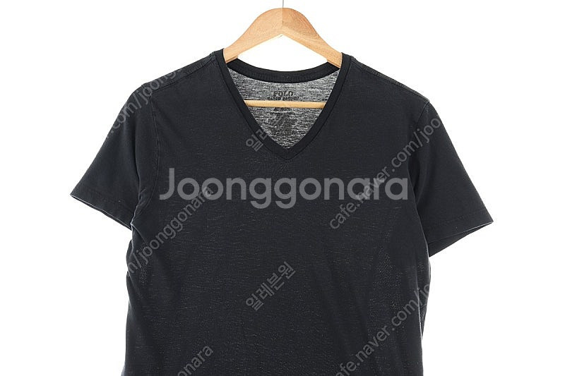 (M) 폴로 랄프로렌 반팔 티셔츠 데미지 블랙 무지 기...--2