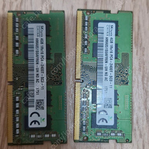 노트북램 저렴하게 판매합니다.DDR4 4GB 2개. SK하이닉스. 택포 16000