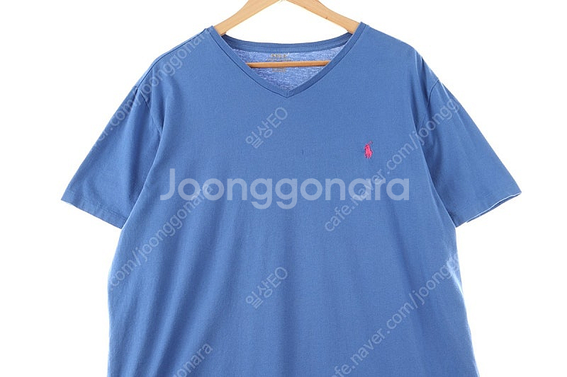 (XL) 폴로 랄프로렌 반팔 티셔츠 작은데미지 블루 면--1