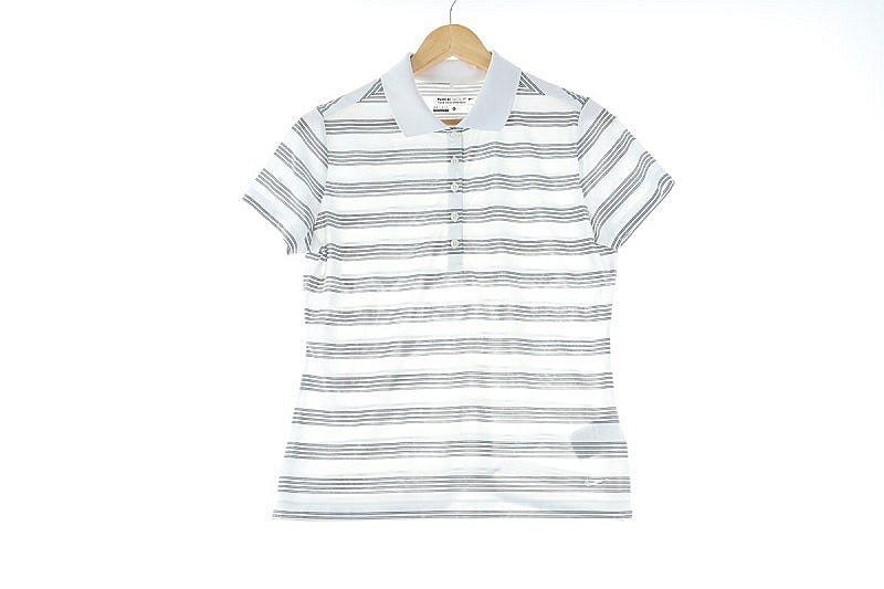 W(XL) 나이키 반팔 카라 티셔츠 화이트 골프 스트라...--1