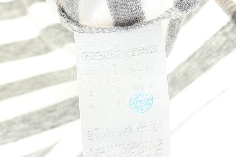 W(L) 라코스테 반팔 티셔츠 그레이 스트라이프 슬림핏--5
