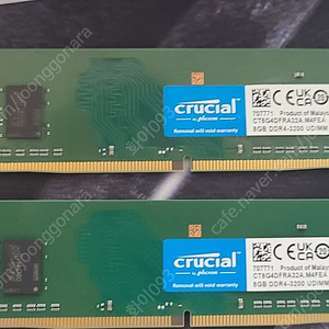 Crucial 8GB RAM 램 DDR4 3200 2개