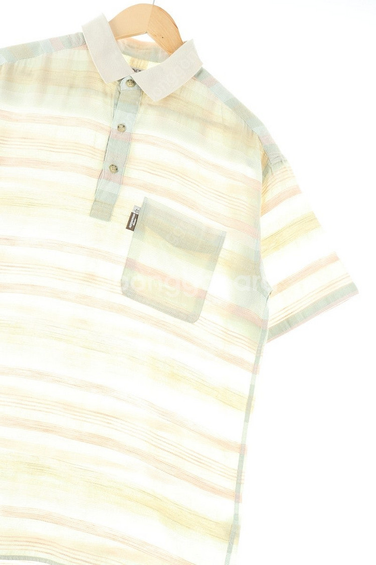 (L-XL) 먼싱웨어 반팔 카라 티셔츠 스트라이프 포켓--0