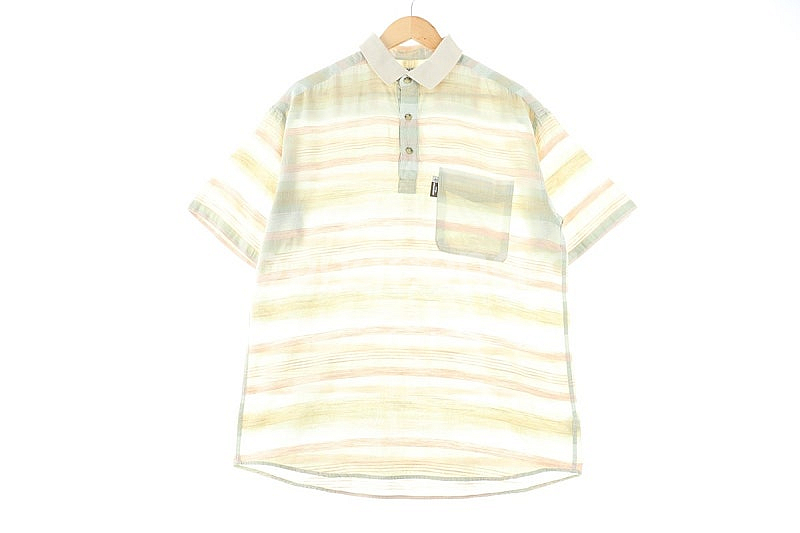 (L-XL) 먼싱웨어 반팔 카라 티셔츠 스트라이프 포켓--1