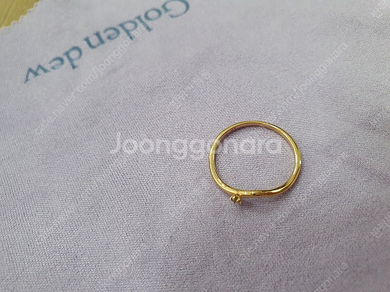 18k 로즈골드 꼬냑 다이아 반지 웨이브 8호--2