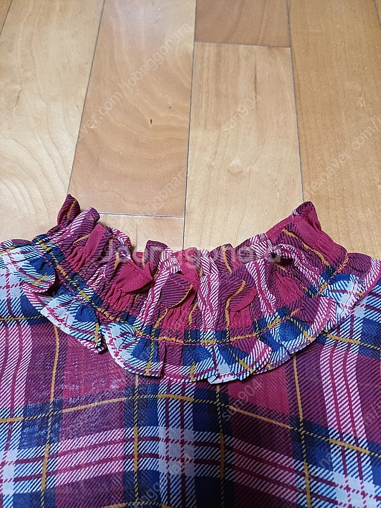 게스 시스루 레드체크블라우스55 락시크룩--3