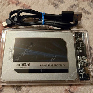 마이크론 Crucial MX500 1Tb , 오리코 SSD 투명 외장하드케이스