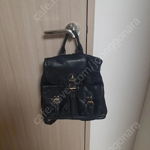 빈폴 검은색 가죽 레더 블랙 백팩
