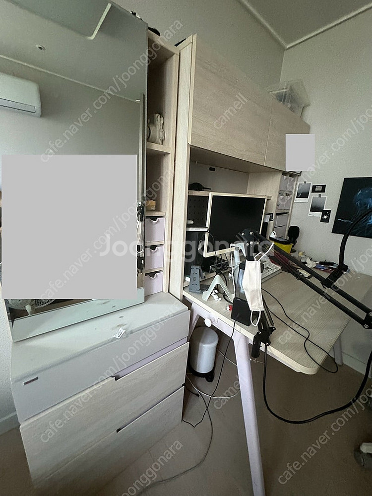 일룸 로이책상 거울수납장세트--1