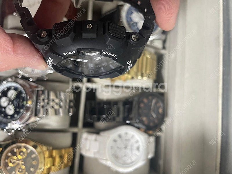 카시오 쥐샥 빅페이스 깔끔한 검흰 블랙화이트 방수 군대시계 3만--2