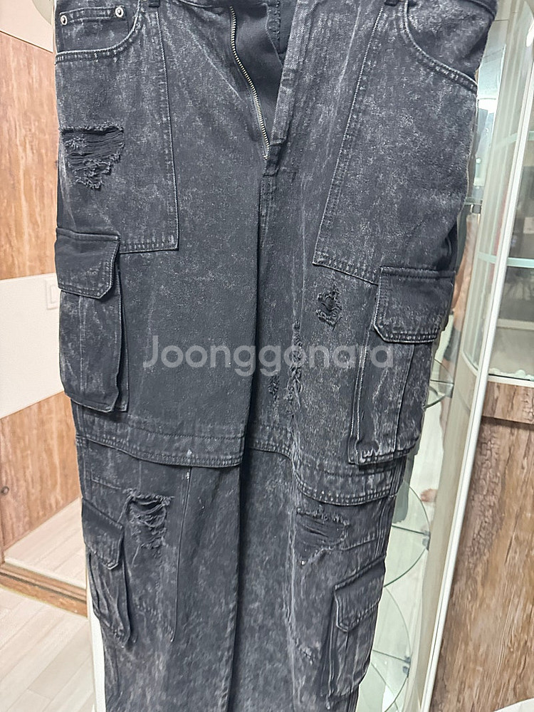준지 23FW 데님 데미지 멀티 카고 팬츠 50--0