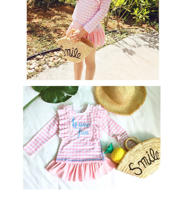 핑크프릴체크 수영복(초등싸이즈) 이미지