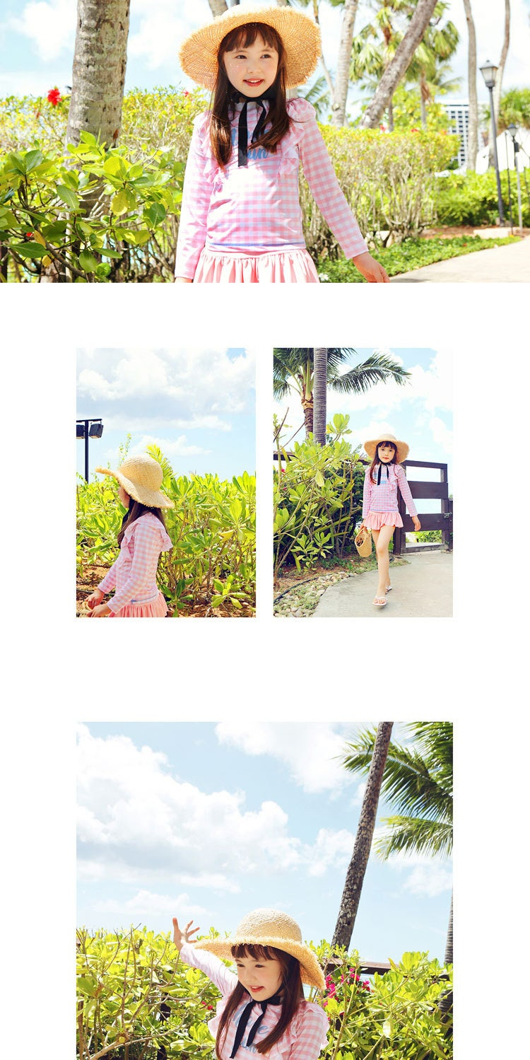 핑크프릴체크 수영복(초등싸이즈) 이미지