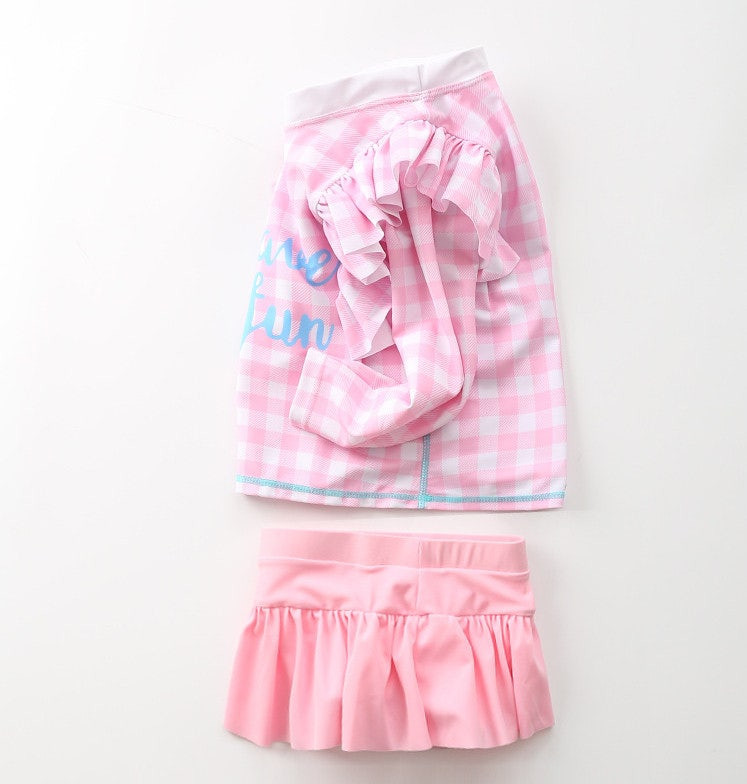 핑크프릴체크 수영복(초등싸이즈) 이미지