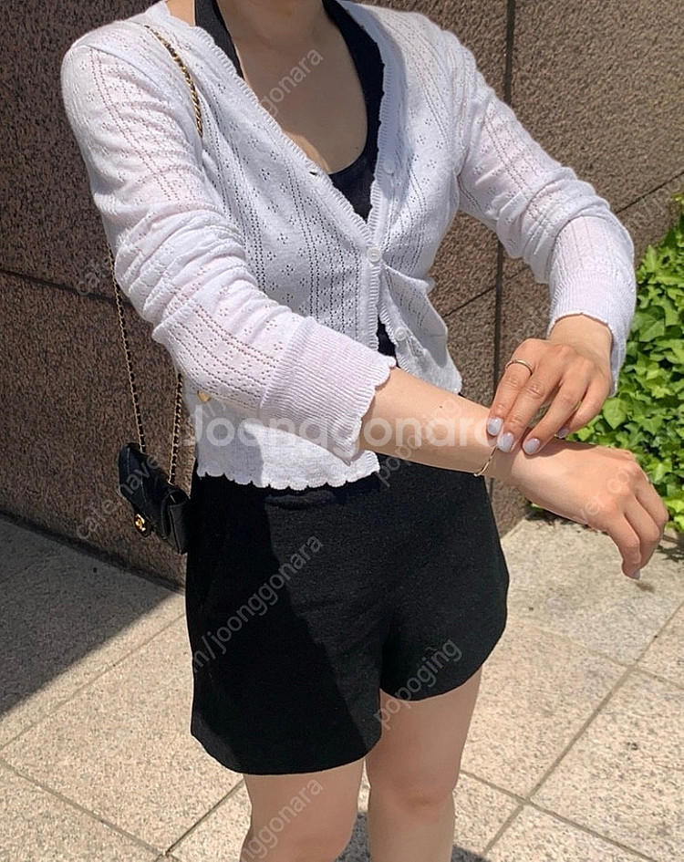 라플리에 아일렛 가디건세트--1