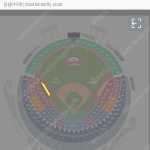 9월 5일 목요일 LG VS SSG 3루 테이블석 익사이팅존 양도