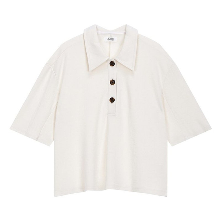 F) 스튜디오 톰보이 반팔카라 티셔츠 시스템 오즈세컨 sjsj 이미지