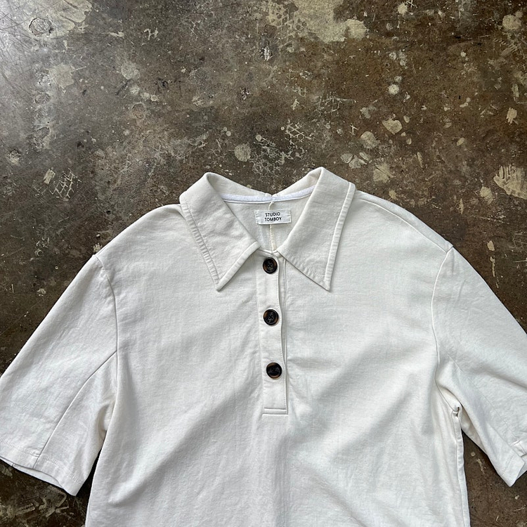 F) 스튜디오 톰보이 반팔카라 티셔츠 시스템 오즈세컨 sjsj 이미지