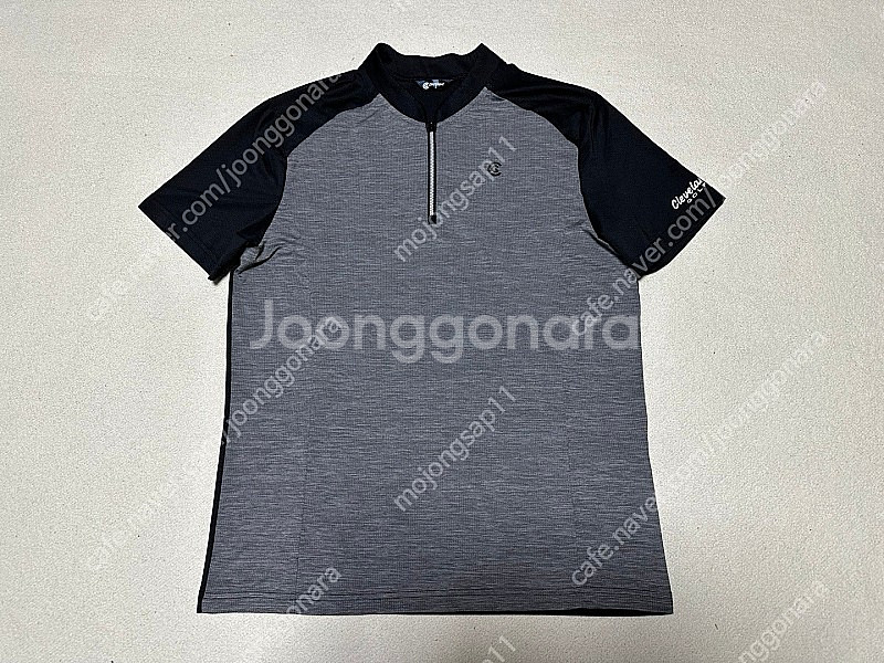 클리브랜드 여름용 기능성 스판 반집업 골프 티셔츠 남성...--0